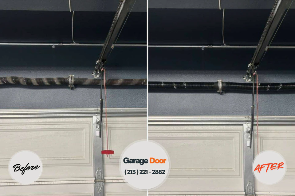 Before and after: garage door repair Catalina Foothills, AZ